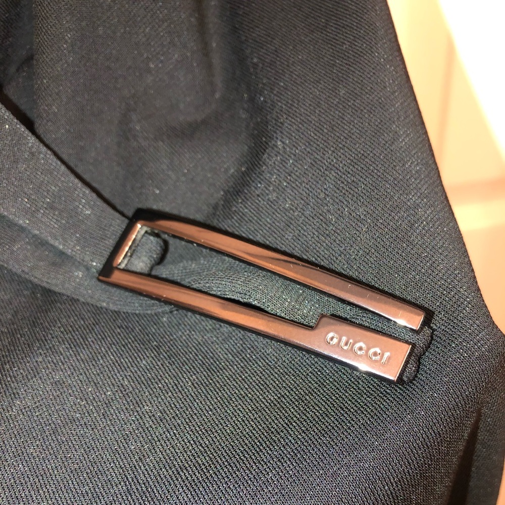 GUCCI S/S 1998 Vintage Tom Ford for Gucci Black One Shoulder G Logo Buckle Dress